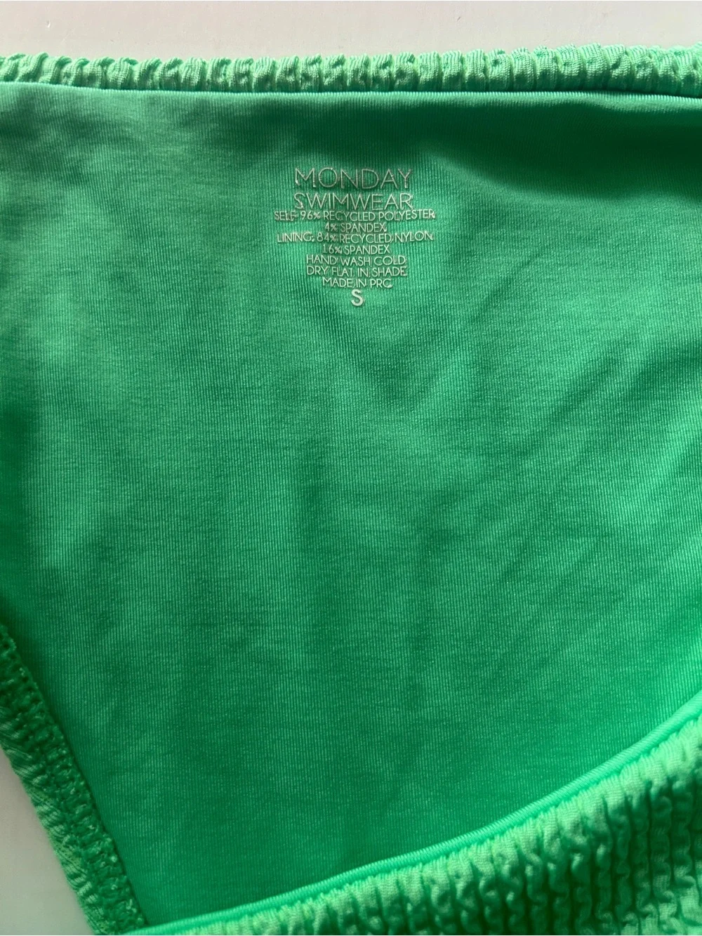 Monday Swimwear Green Textured Bikini Bottoms Small